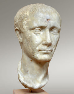 Marble head of Julius Caesar, founder of Roman Corinth.