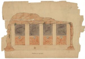 drawing of the restored facade of Glauce
